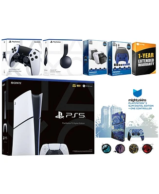 Sony Playstation 5 Slim Digital with Pulse Headset, Extra Edge Controller, Gamer Kit