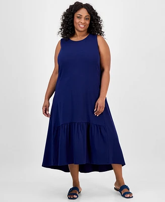 Jones New York Plus Ruffled High-Low Dress