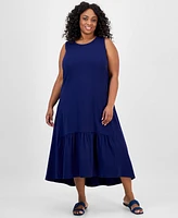 Jones New York Plus Ruffled High-Low Dress
