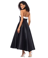 Betsy & Adam Petite Strapless Midi Ballgown