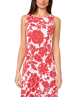 Vince Camuto Women's Floral Sleeveless Keyhole-Back Crewneck Maxi Dress