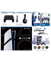 Sony Playstation 5 Pro Bundle with Black Pulse Headset, Extra Gray Camo Controller, Trigger Stop Kit, Fps Grip Kit and MightySkins Decal Voucher Plus