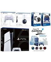 Sony Playstation 5 Slim Digital with White Pulse Headset, Extra Chroma Pearl Controller, Gamer Kit, Charge Dock and MightySkins Decal Voucher + 1 Year