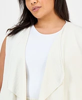 Jones New York Plus Cascade Open-Front Vest