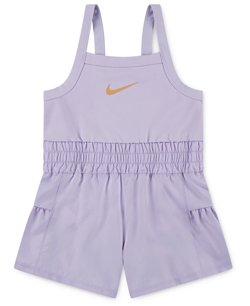 Nike Little Girls Sunny Swoosh Runsie Romper