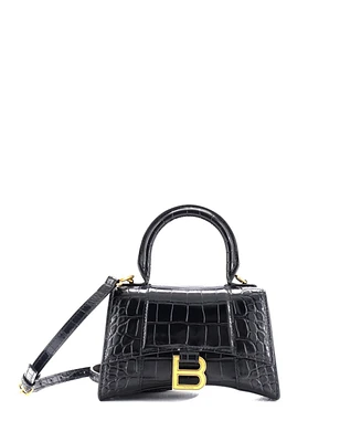 Pre-Owned Balenciaga Xs Hourglass Top Handle Bag Embossed Leather