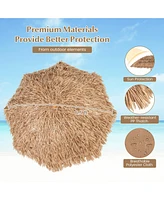 Gymax 6.5 Ft Thatched Tiki Umbrella w/ Foldable Stand Hawaiian Style Beach Umbrella