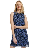 Tommy Hilfiger Women's Printed Ruffle-Trim Shift Dress