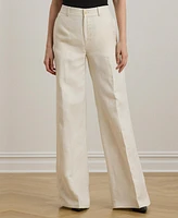 Lauren Ralph Women's Linen-Blend Twill Wide-Leg Pants
