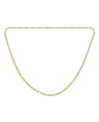 Bling Jewelry 4.5MM Link Wide Strong Shiny Silver and Gold Tone Stainless Steel Figaro Chain Necklace