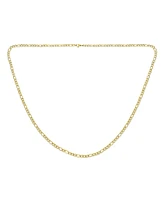 Bling Jewelry 4.5MM Link Wide Strong Shiny Silver and Gold Tone Stainless Steel Figaro Chain Necklace