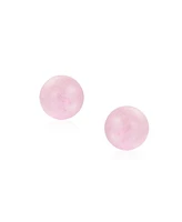 Bling Jewelry Set of 3 8MM Natural Pink Quartz Red Carnelian Green Aventurine Drop Ball Earrings
