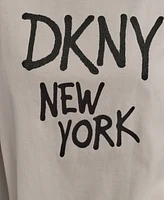 Dkny Women's Rhinestone Graffiti Relaxed Fit Round Neck T-Shirt