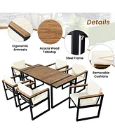 Mondawe 7 Pieces Outdoor Dining Set Patio Table and Chair