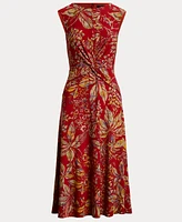 Lauren Ralph Women's Floral Twist-Front Stretch Jersey Dress