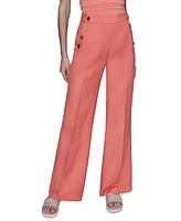 Karl Lagerfeld Paris Women's Linen-Blend Sailor Pants