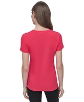 Dkny Sport Women's Cotton-Blend Rhinestone-Logo T-Shirt