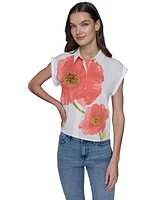 Karl Lagerfeld Paris Women's Floral-Print Blouse