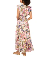 Vince Camuto Women's Paisley-Print Tiered Maxi Dress