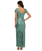 Adrainna Papell Women's Embellished Short-Sleeve Gown