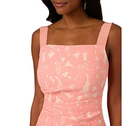Adrianna Papell Women's Hibiscus Jacquard Sheath Dress