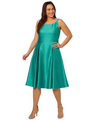 Adrianna Papell Plus Sleeveless Pleated Dress