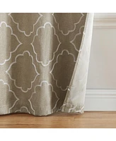 Elrene Home Fashions Valian Lattice Embroidered Blackout Window Curtain Panel