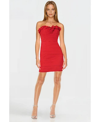 One33 Social Women's The Mia Strapless Ruffled Mini Dress