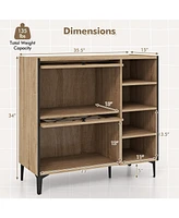 Farmhouse Style Shoe Cabinet – Flip-Up See-Through Doors with Adjustable Shelves for Versatile Storage