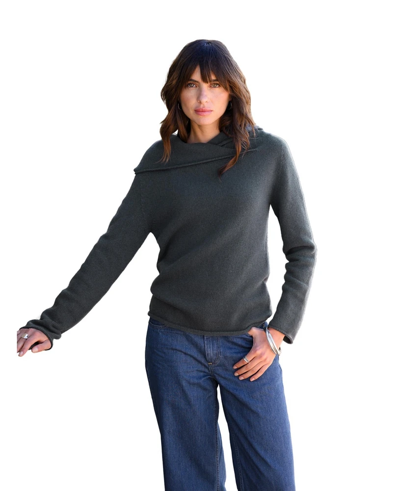 Celtic & Co. Women's Collared Slouch Long Sleeve Sweater