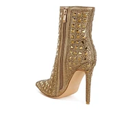Frostin Pointed Toe Rhinestones Stiletto Boots