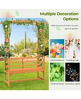 Patio Garden Arbor with Pergola and 2-Seat Bench for Garden Backyard Decoration