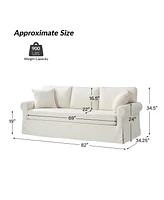 Israel Traditional Slipcovered Sofa with Solid Leg