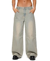 Edikted Women's Santi Low Rise Wide Leg Jeans