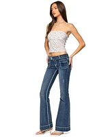 Edikted Women's Mixed Floral Pointelle Tube Top