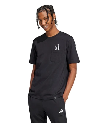 adidas Men's Lounge Slides Graphic Pocket T-Shirt