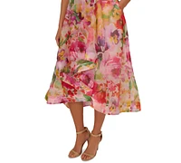 Adrianna Papell Women's Floral-Print High-Low Dress