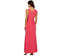 Adrianna Papell Women's Asymmetrical Ruffled Gown