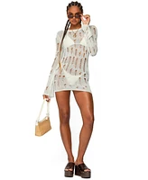 Edikted Women's Manuela Distressed Knit Mini Dress