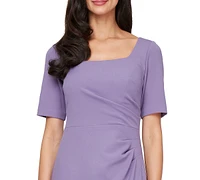 Alex Evenings Women's Short-Sleeve Side-Pleated Gown