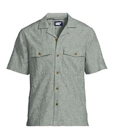 Lands' End Men's Short Sleeve Linen Surplus Shirt