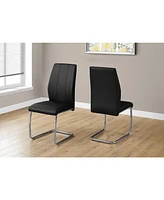 Set of Two Upholstered Faux Leather Dining Side Chairs