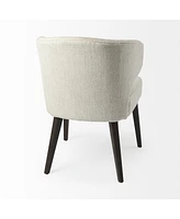 Ivory and Black Wingback Dining Side Chair