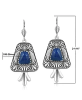 Sterling Silver Sodalite Trapezoid Earrings