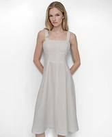 Dkny Women's Square-Neck Sleeveless Midi Dress