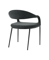 Set of 2 Upholstered Polyester Open Back Dining Arm Chairs