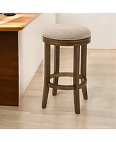 Solid Wood Swivel Backless Counter Height Bar Chair