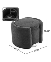 Cozy Boucle Storage Ottoman: Stylish Comfort with Hidden Storage