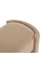 Elegant and Simple Long - shaped Ottoman Bench, Light Camel