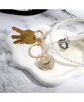Juicy Couture Pave Heart Keychain – Sparkling Gold-Tone Charm